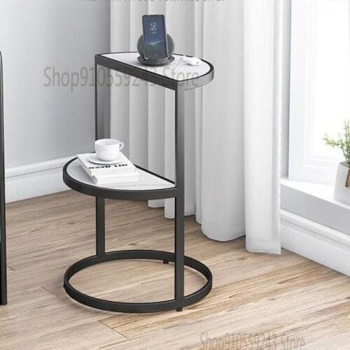 Side Table Italian Light Luxury Rock Board Simple And Creative Nordic Corner Table Sofa Small Coffee Table Double-layer Small Ap