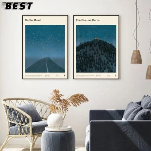 Jack kerouac grande livro literário capa cartazes e cópias literatura arte da parede quadros pintura em tela bookworm presente e