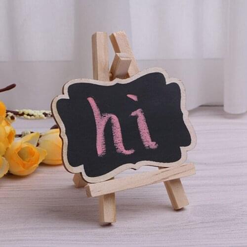 3Pcs Mini Wooden Blackboard Chalkboard Stand for Wedding Party Table Decor Tags