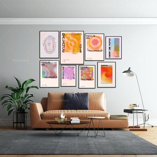 Gradient retro poster, halo poster, spiritual art beautiful room decoration, Y2K decoration, 70s aesthetic decoration psychedeli