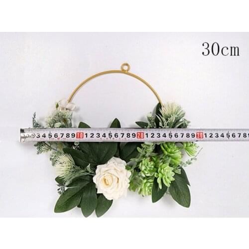 Artificial Iron Art Handmade White Rose Succulent Wall Hanging, Home Decoration, Pendant, Front Door Hanging Garland Home Decor