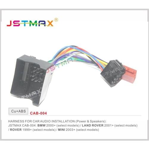JSTMAX ISO Radio Adapter for BMW /Land Rover/Rover/MINI Wire Wiring Harness Connector Lead Loom Cable Plug Adaptor Stereo
