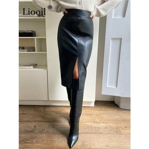 Liooil Midi Pencil Skirts