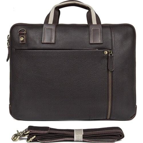 Top Quality Men Bag Briefcase Genuine Leather Male Handbag Tote Men Laptop Briefcase Leather Shoulder Bags Business Traval Bag