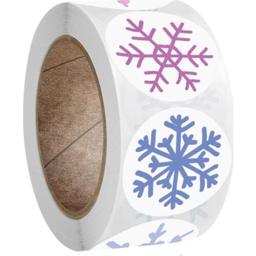 100-500Pcs Snowflake Merry Christmas Stickers Candy Bag Envelopes Sealing Label Sticker Christmas Gifts Box Decorations