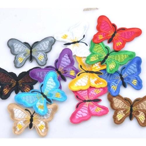Butterfly DIY Patches mixed Embroidered Patch Fabric Badges Iron-On Sewing for Decorative Clothes Ornament CP0920