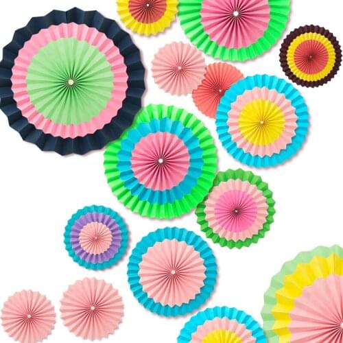 New 12''30cm Tissue Paper Fan Flower Wedding Decor Birthday Party Festival Ornament Pearl Paper Craft DIY Home Decor supplies