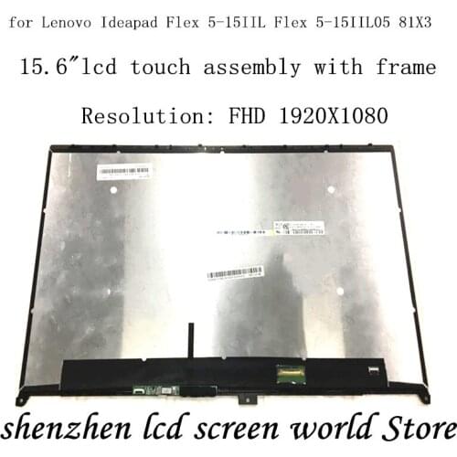 Original 15.6'' FHD LCD Screen Display Touch Digitizer Glass Assembly 5D10S39643 for Lenovo Ideapad Flex 5-15IIL Flex 5-15IIL05