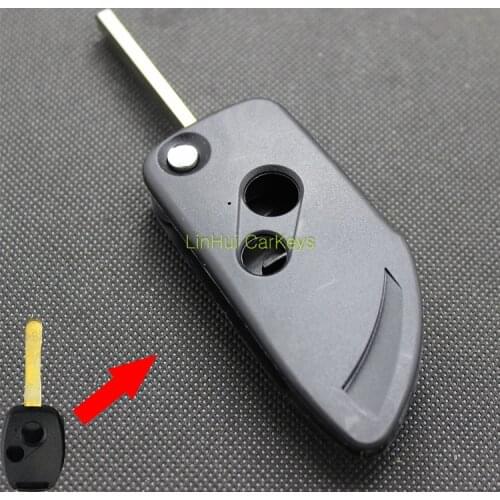 PINECONE for HONDA CRV CITY ACCORD Key Case 2 Buttons Uncut Blank Brass Blade Replace Car Key ABS Shell 1 PC