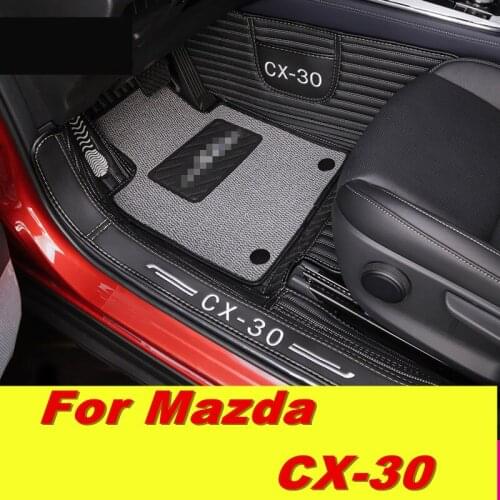 Fully surrounded silk circle modified carpet interior decoration anti-skid snap pad Accessories For Mazda CX30 CX 30 CX-30