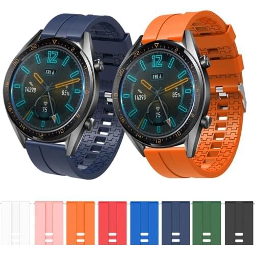 22mm Sport Silicone Watch Band for Huawei Watch GT GT 2 46mm Strap Bracelet Watchband for Samsung Galaxy Watch 46mm Gear S3