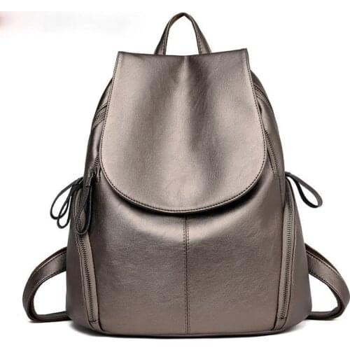 Luxury Brand Leather Women Backpack Large Capacity Travel Backpacks Simple Shoulder Bags for Girls Fashion Pack Mochila