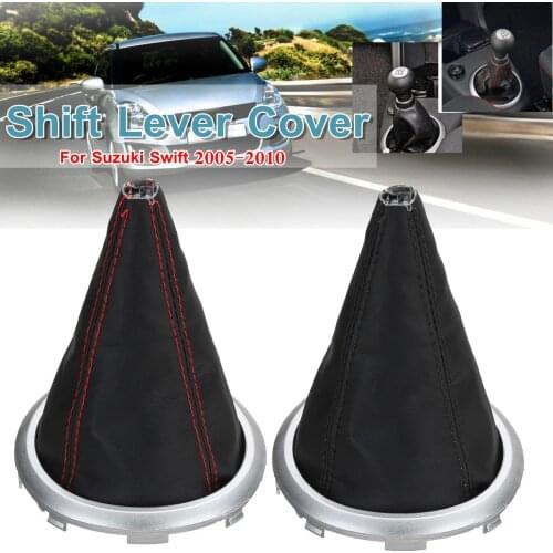 Car Gear Shift Stick Lever Boot Dust Cover Gaiter Collar Protective PU Leather For Suzuki Swift 2005 2006 2007 2008 2009 2010