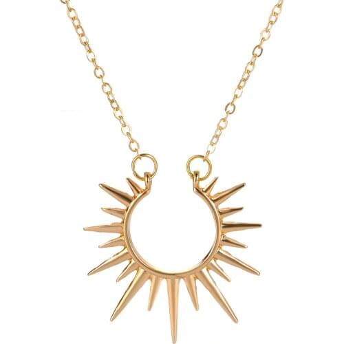 Sun Flower Pendant Necklace Retro Metal Opening Clavicle Chain Fashion Temperament Creative Jewelry Girlfriend Gift