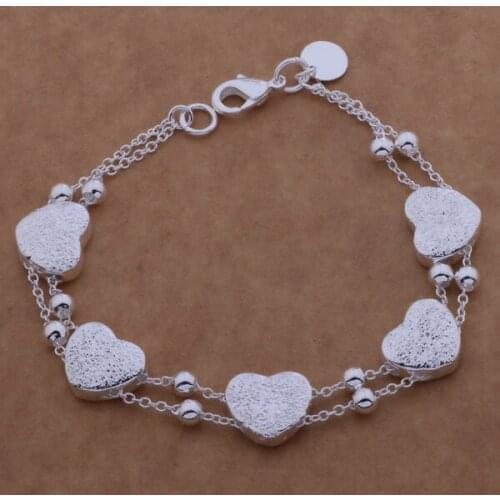 SL-AH136 Wholesale Silver Color Gift Women Lady Nice High Quality Fashion Jewelry Two Lines With Sweat /bguajyba Aftaixaa