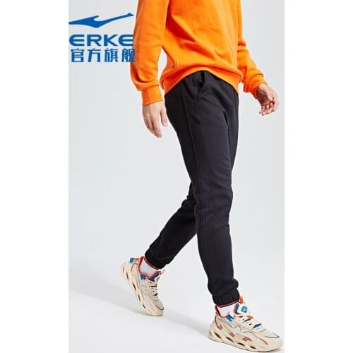 Hongxing Erke Sports Pants Fall Winter Men Knitted Thickened Casual All-Match Tight Pants Cropped Trousers Sweatpants Men