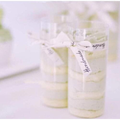 50pcs High straight hard plastic mousse cake cup birthday wedding party dessert table 200ml ice cream tiramisu pudding jelly cup