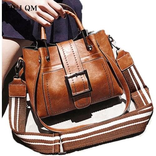 Bags For Women 2021 New Fashion Rivet PU Leather Handbags Crossbody Vintage Bucket Shoulder Bag Ladies Handbag Bolsos Para Mujer