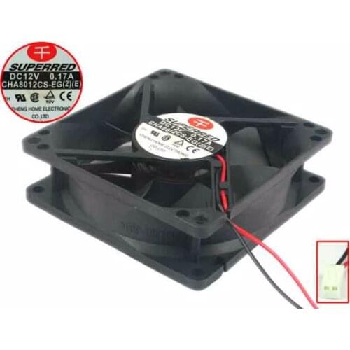 SUPEREED CHA8012CS-EG(2)(E) DC 12V 0.17A 2-wire 80x80x25mm Server Cooling Fan