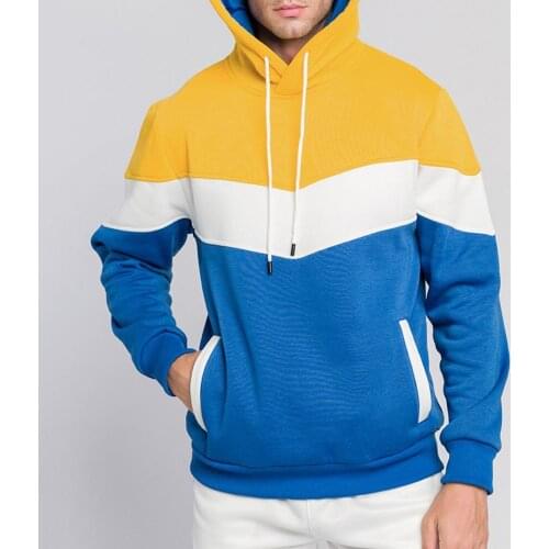 New 2021 Men Women Long Sleeve Color Block Pockets Hoodie Thick Sport Hooded Sweatshirt For Autumn
