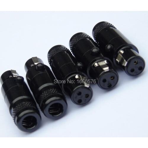 High quality 20 pcs/lot Mini XLR 3-Pin female Cable Inline Plug Large-105-B