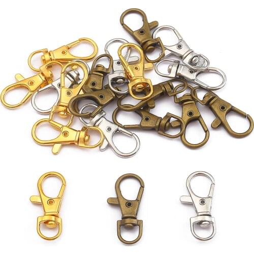 High Quality 5-20pcs/bag 13X34mm Alloy Key Clasps Key Ring Bronze Rhodium Gold color Split Keyrings Keychain DIY Jewelry Making