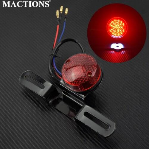 Motorcycle LED Tail light Red Rear Running Brake Stop License Plate Holder Lamp For Harley Cafe Racer Bobber Chopper Cruiser