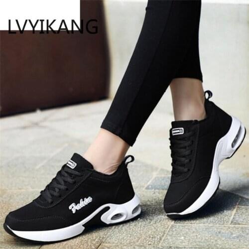 2019 Women Sneaker Autumn Fashion Breathable Air Mesh Lace Up Casual Shoes Ladies Soft Flat Comfort Warm Walking Shoes 35-40