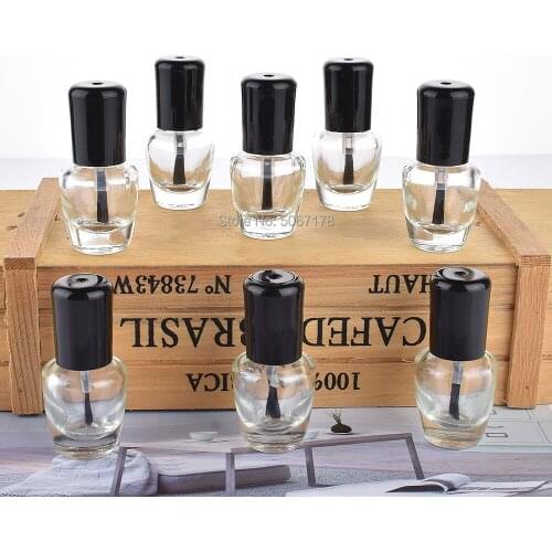 10/30/50pcs 4ml Empty Transparent Glass Nail Polish Bottle With Brush Mini Refillable Bottle Manicure Nail Art Tool