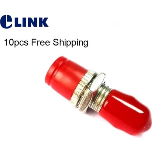 10PCS FC-ST hybrid adapter D type fiber optic connector female to female metal ST-FC yellow red factory free Shipping ELINK