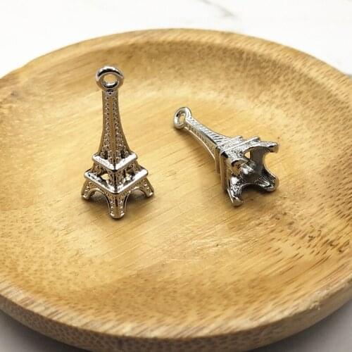 10pcs 24*7.5mm Eiffel Tower Charms Pendants For Jewelry Making Antique Silver Charm DIY Handmade Craft
