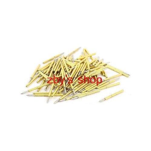 100 Pcs P75-B1 0.74mm Spear Tip 16mm Length Spring Testing Probes Pin
