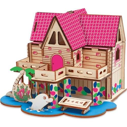 2Pcs DIY Puzzle Play Kids Gift Children Wooden House Educational Toys Kids Montessori Board Games Antistress Toys for Children