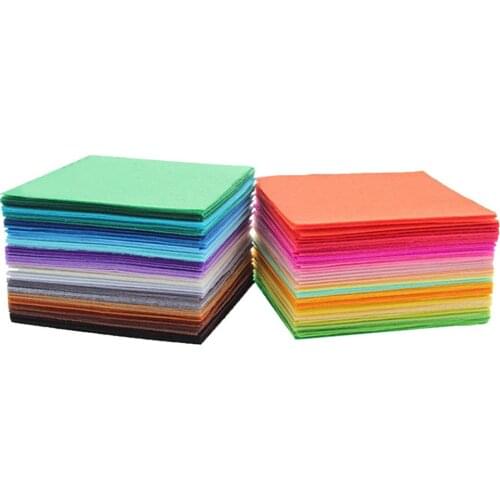 40pcs DIY Polyester Cloth 10x10cm Colorful DIY Crafts Felt Fabric Children Educational Arts Crafts Toys Home Sewing Accessories