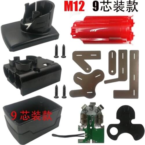 9 X 18650 M12 Li-ion Battery Plastic Case PCB Protection Circuit Board For Milwaukee 12V 9.0Ah 48-11-2411 Box Housing Shell