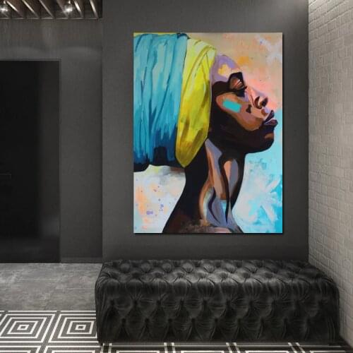 Abstract Paintings Of African Black Women Art Abstract Pictures Canvas Painting Figure Wall Art Prints Posters Drop shipping