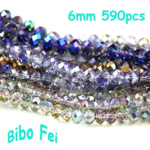 Free shipping multi color 6mm 590PCS Glass Czech crystal beads, wheel beads,transit beads,bracelet necklace Jewelry Making DIY