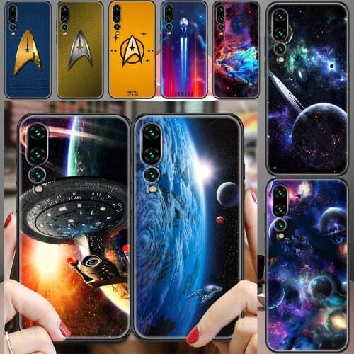 Stars Spacecraft Universe Treks Phone case For Huawei P Mate P10 P20 P30 P40 10 20 Smart Z Pro Lite 2019 black luxury Etui 3D