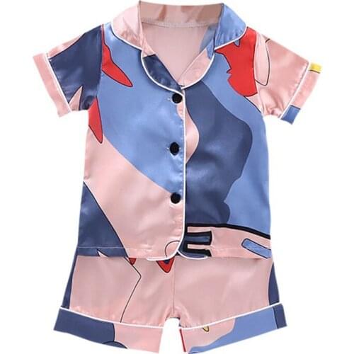 Children Sets Summer Kids Underwear Solid Cotton Print Clothes Baby Boys Girls Pajamas