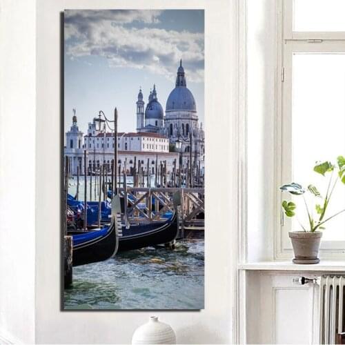 Funlife Mediterranean Style Venetian Scenery Wall Poster DIY Frameless Wall Paper Living Room Bedroom Canvas Wall Poster FA369