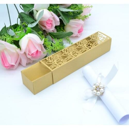 Indian Cutom light brown rose laser cut inner paper invitations boxes for wedding