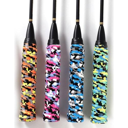 Camouflage Anti-Slip Tennis Badminton Squash Ball Racket Handle Cover Strip Badminton Overgrips Sweatband Tennis Tape Hand Grip
