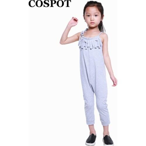 COSPOT Baby Girls Tassels Romper Girl Summer Plain Purple Jumpsuit Newborn Solid Jumper Girls Fashion Rompers 2021 New 35