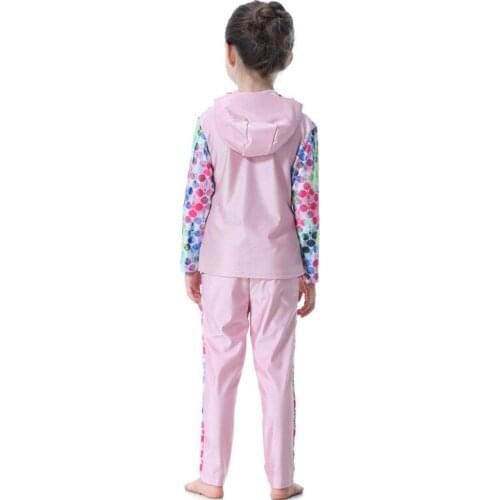 Girl Swimwear Cap Swimming Suit Long Sleeve Islamic Swimsuit Muslim Children Hijab Dresses Kids Modest Swimsuits Beach Clothing