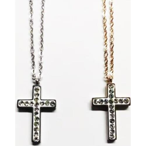 Hot - selling Titanium Tteel Cross Diamond Pendant Stainless steel Necklace Pendant Manufacturers for Direct Supply