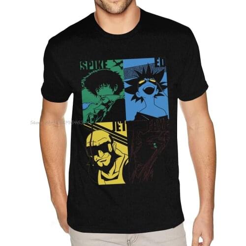 Oversize Cowboy Bebop Tees Shirts Men Simple Design Short Sleeve O-neck Men T Shirts Wholesale Vintage Looking Tees