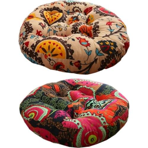 Soft Round Seat Cushion Washable Cotton Decoration Reduces Pressure for Office Meditation Yoga