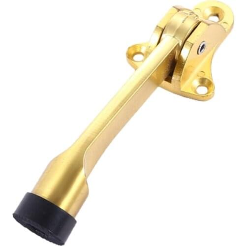 63HA Foot Operated Kickdown Door Stop One-touch Flip Door Holder Rubber Buffer Home Door Mounted Stopper Anti-collision