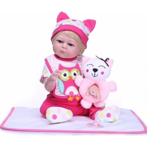NPK 50cm full vinyl silicone reborn baby girl dolls toys for children gift oyuncak bebek reborn corpo de silicone inteiro