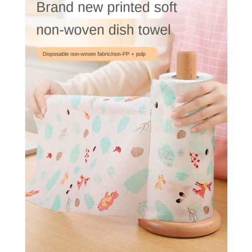 Disposable Non-Woven Fabric Lazy Rag Wet and Dry Kitchen Household Cleaning Oil Absorption Water Absorption Dishcloth